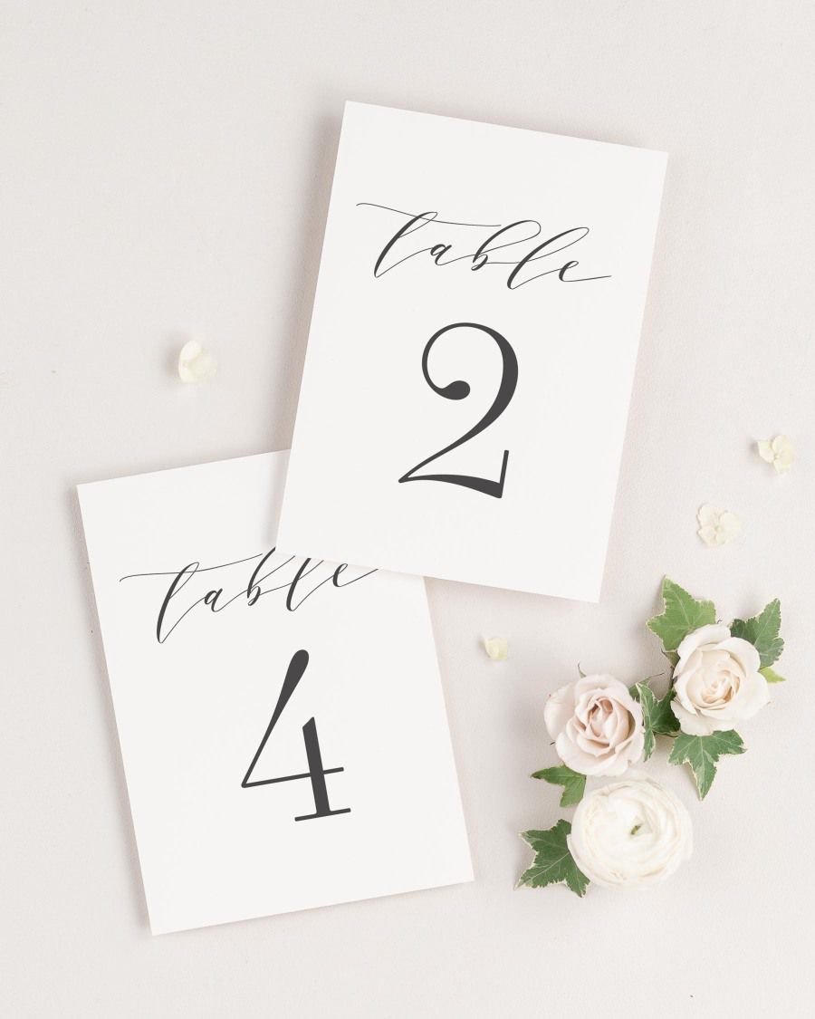 Amelia Table Numbers