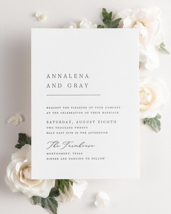 Annalena letterpress wedding invitation styled with pretty florals.