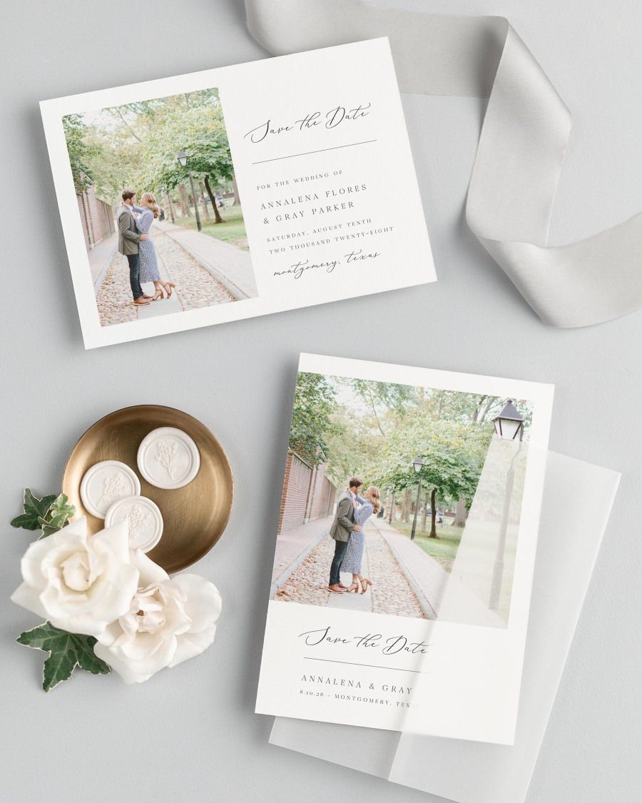 Annalena Photo Save the Date with Silk Ribbon