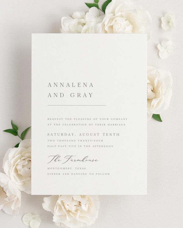 Annalena wedding invitation framed with dreamy florals.