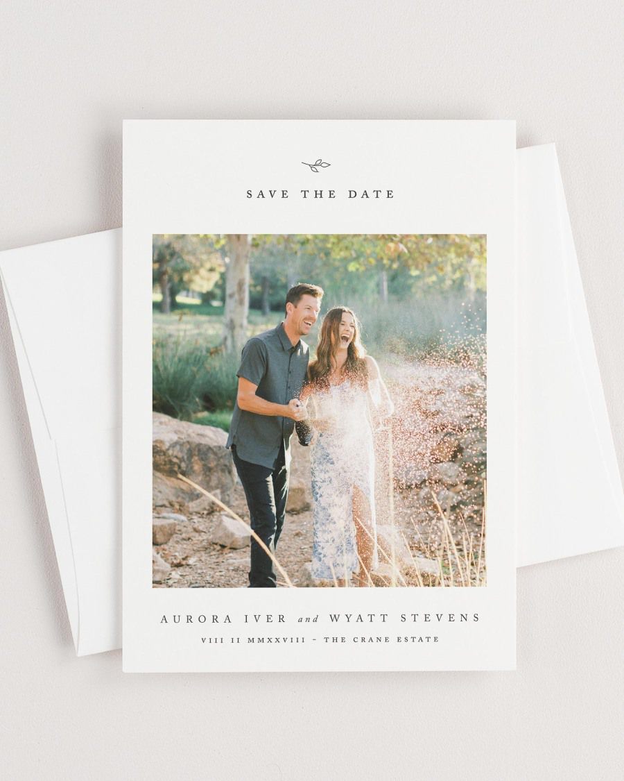 Aurora Photo Save the Date with Envelope