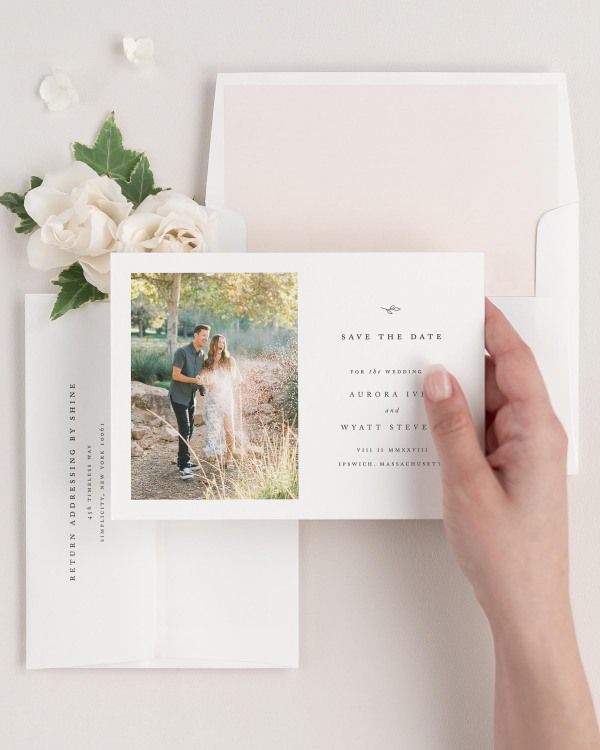 Aurora Photo Save the Dates with Envelope Liner