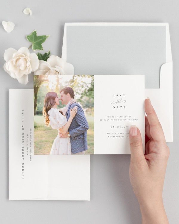 Bethany Photo Save the Dates with Envelope Liner