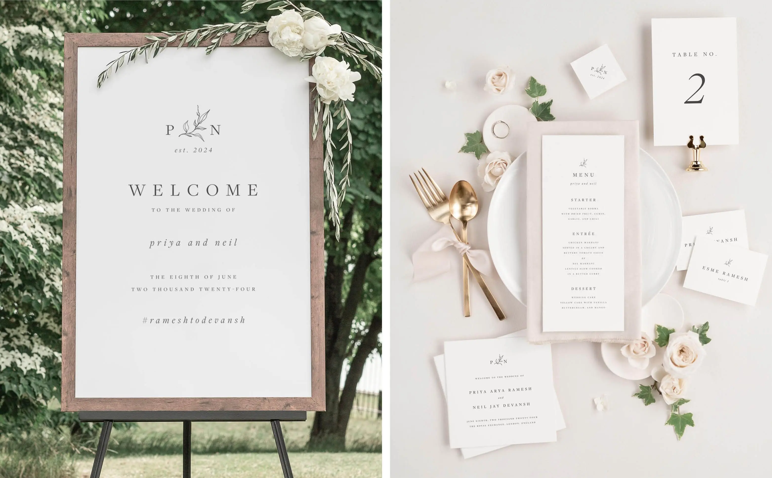 Priya Welcome Sign | Priya Wedding Day Stationery