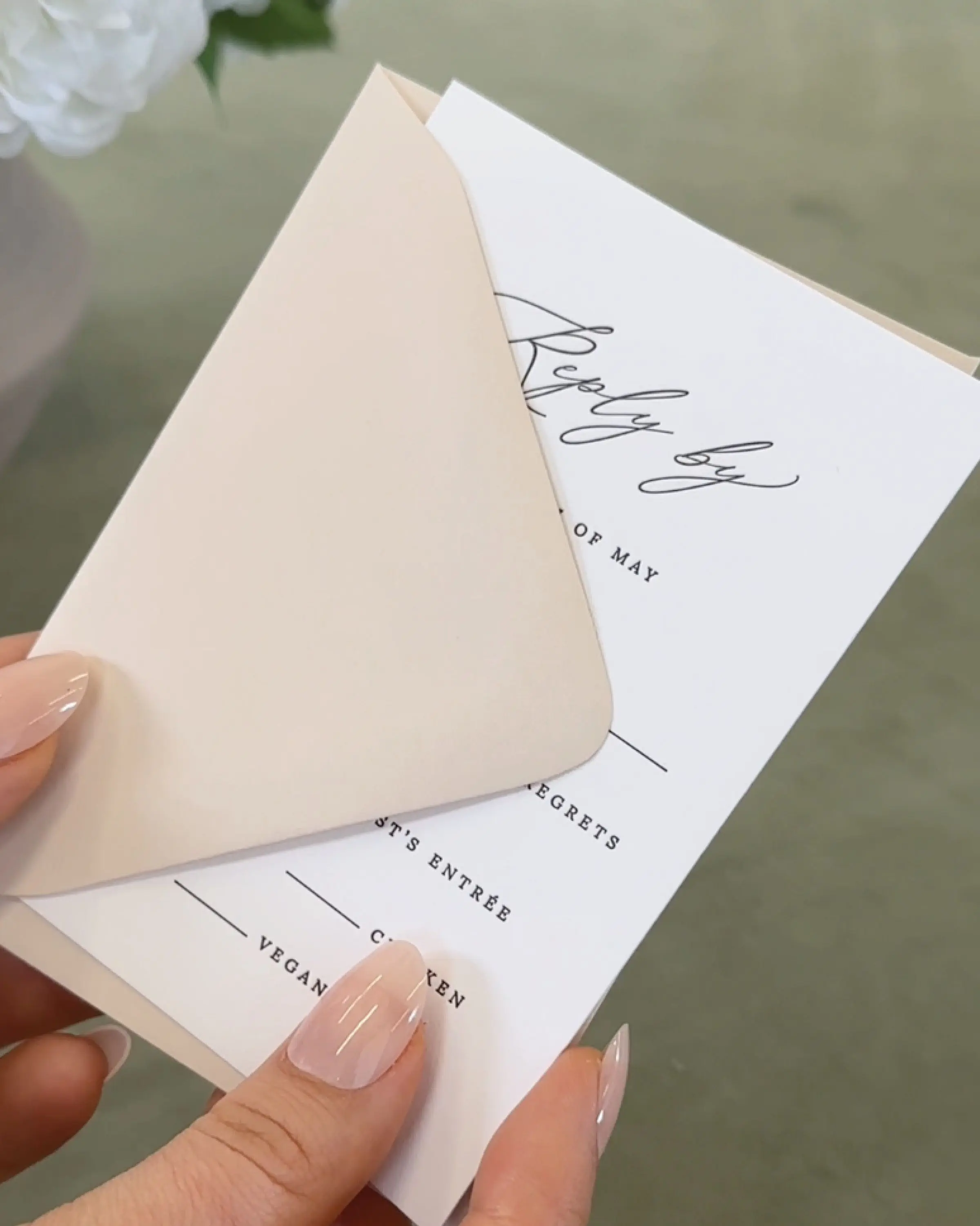 Noelle Response Card with Almond Response Envelope