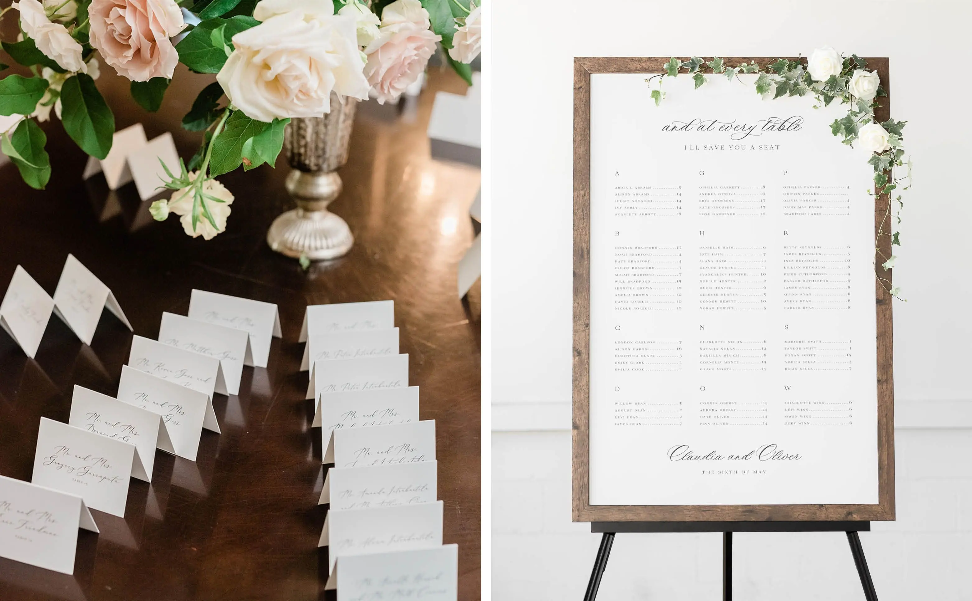 Escort Cards | Claudia Seating Chart