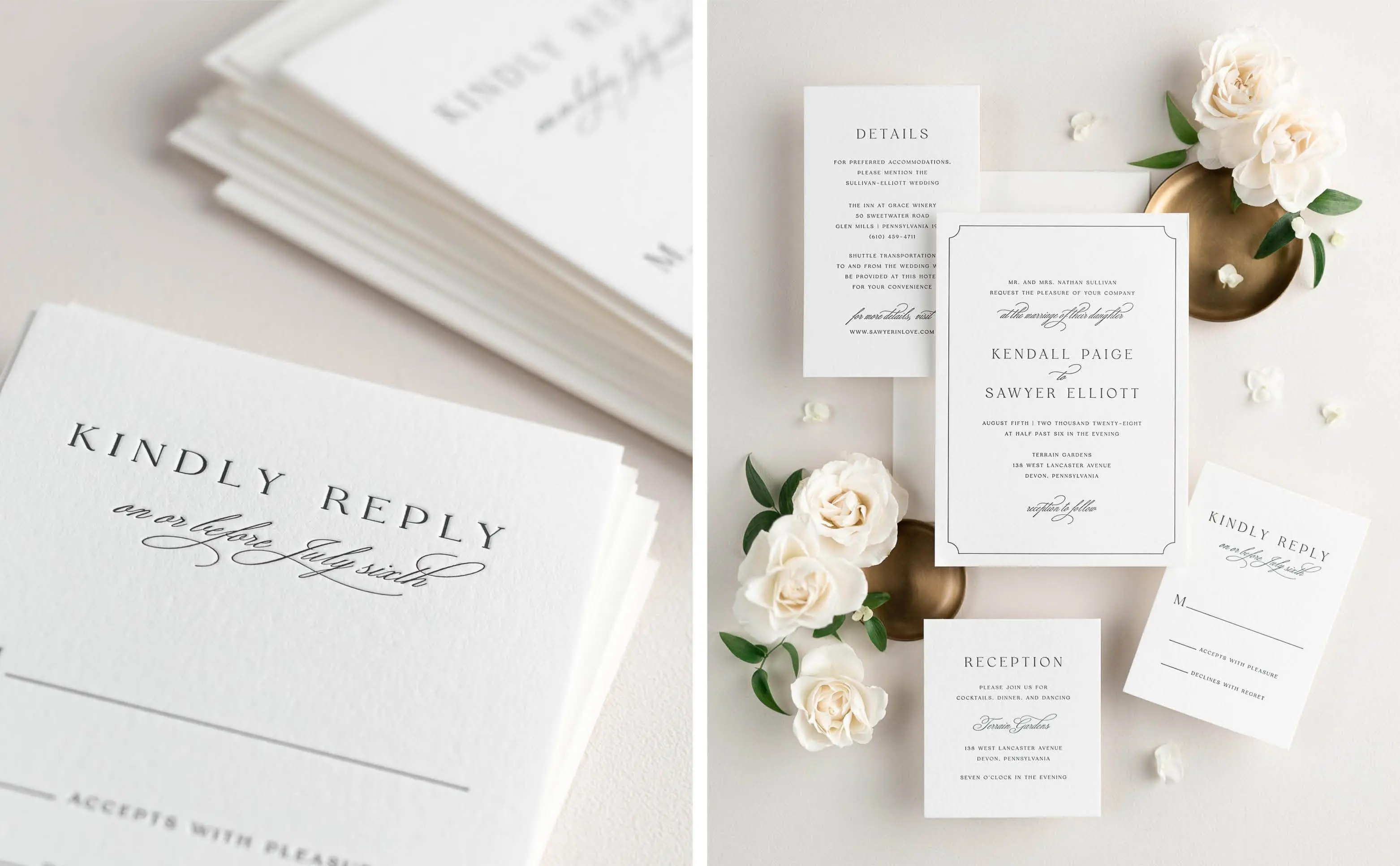 Kendall Letterpress Response Card | Kendall Letterpress Wedding Invitation Suite