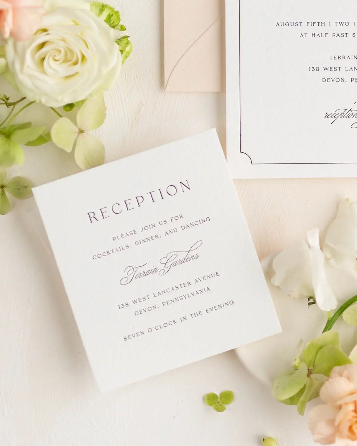 Kendall Wedding Small Enclosure used as a Reception Card