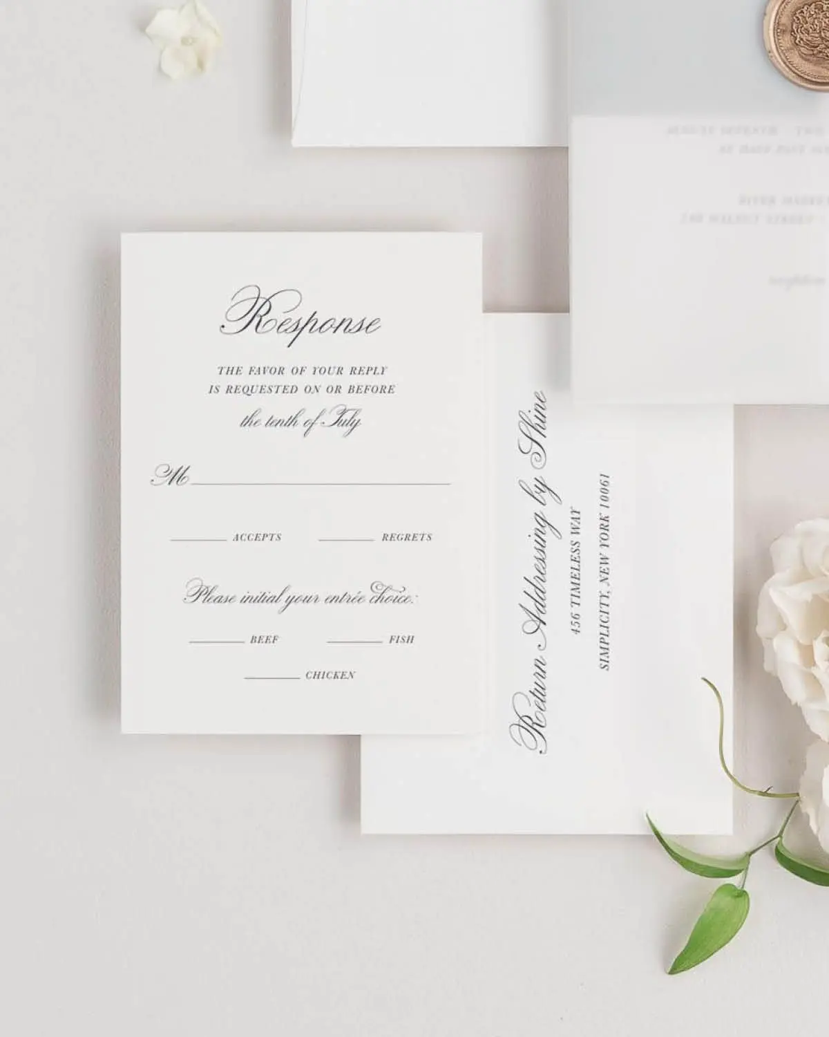 Classic Script Wedding Response Card