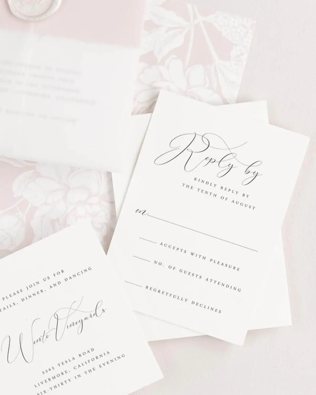 Ophelia Wedding Response Card