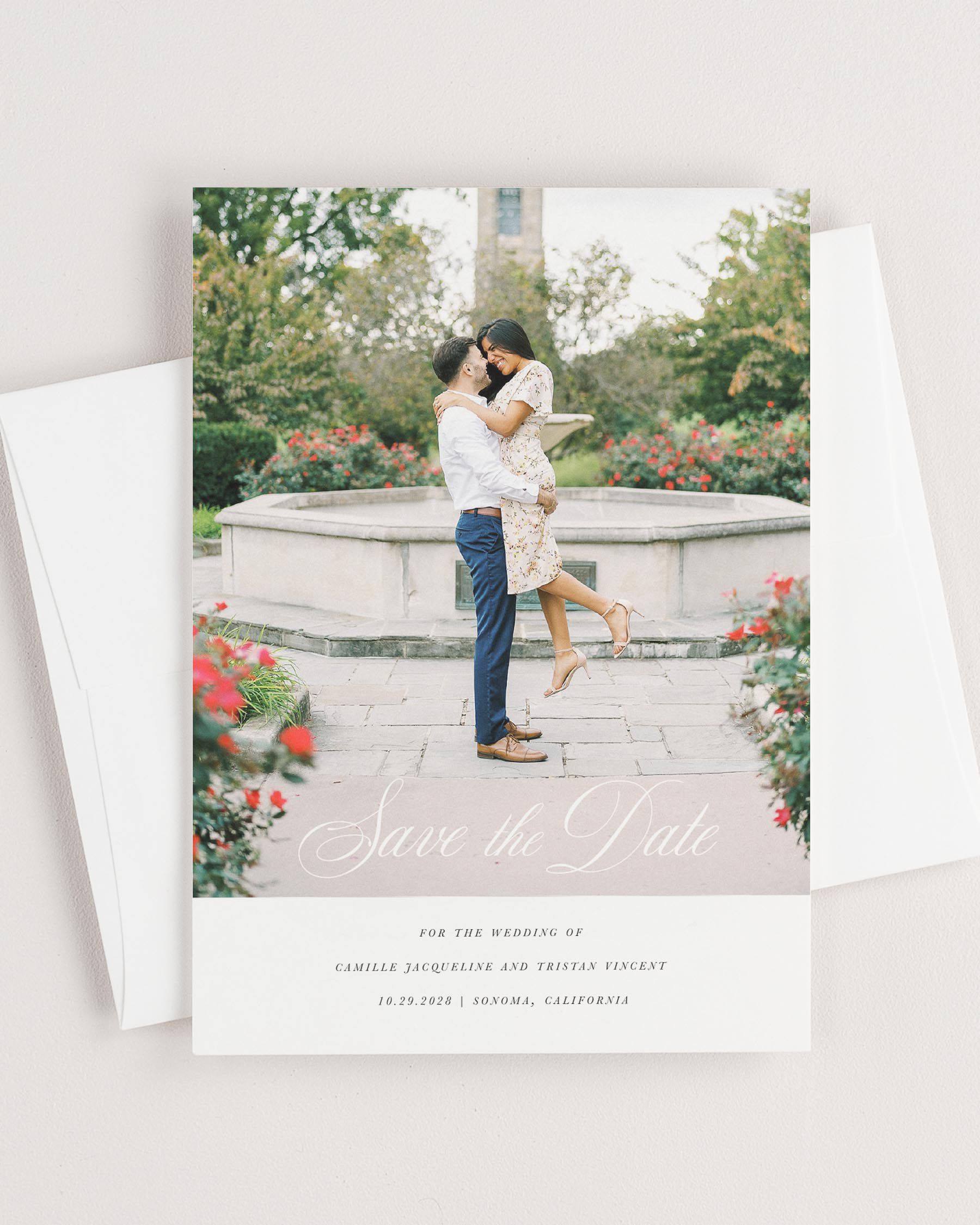 Camille Photo Save the Date with Envelope