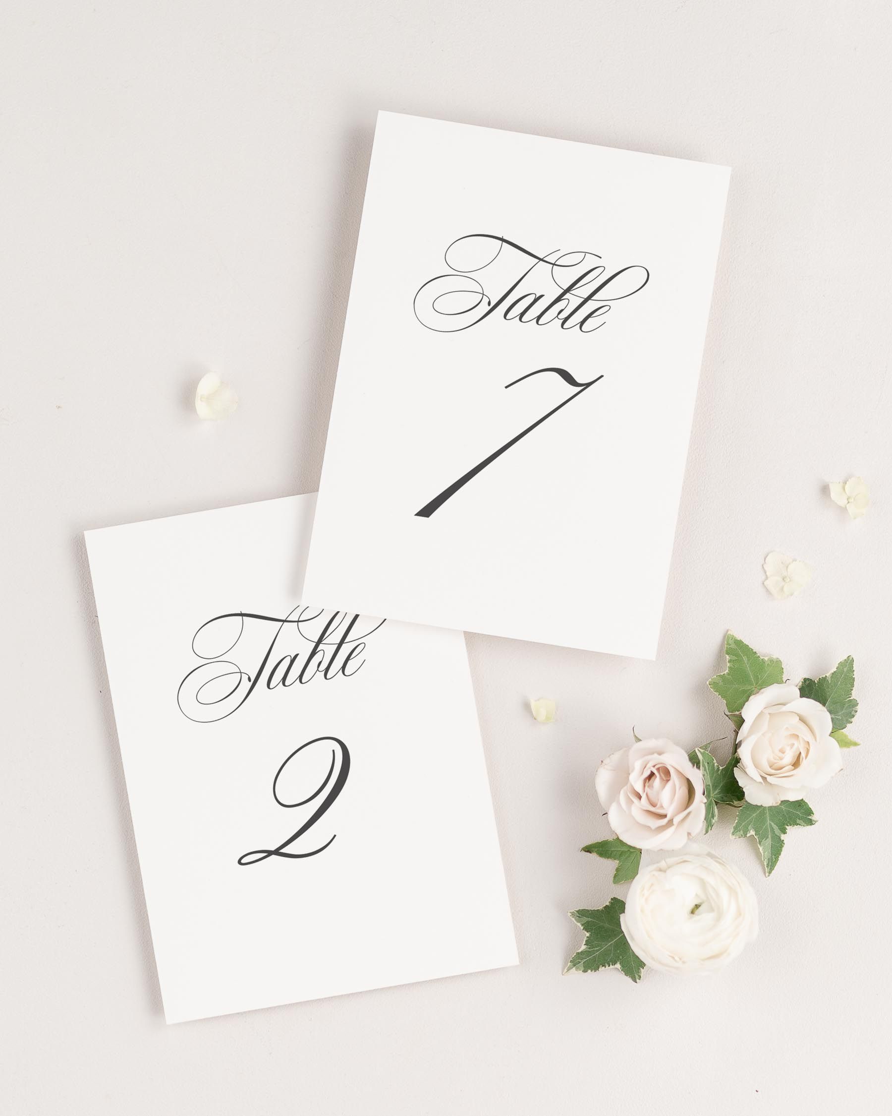Camille Table Numbers