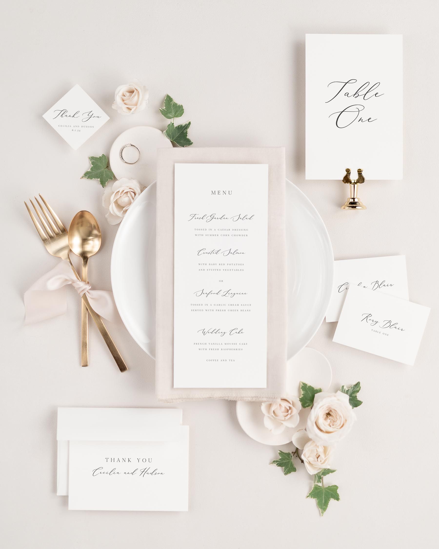 Multiple accessories matching our Cecilia design