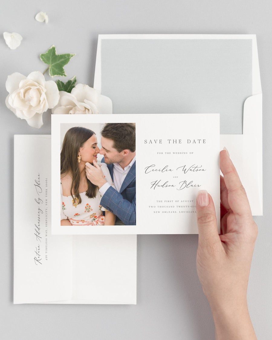 Cecilia Photo Save the Dates with Envelope Liner