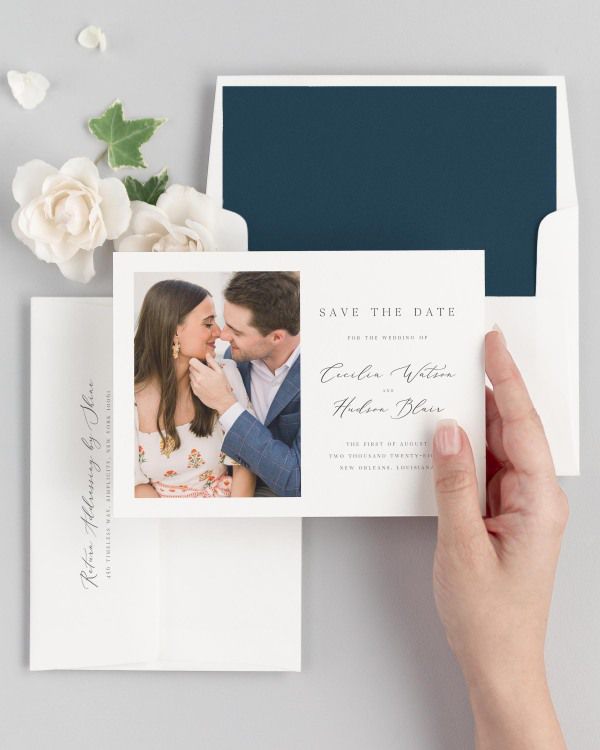Cecilia Photo Save the Dates with Envelope Liner