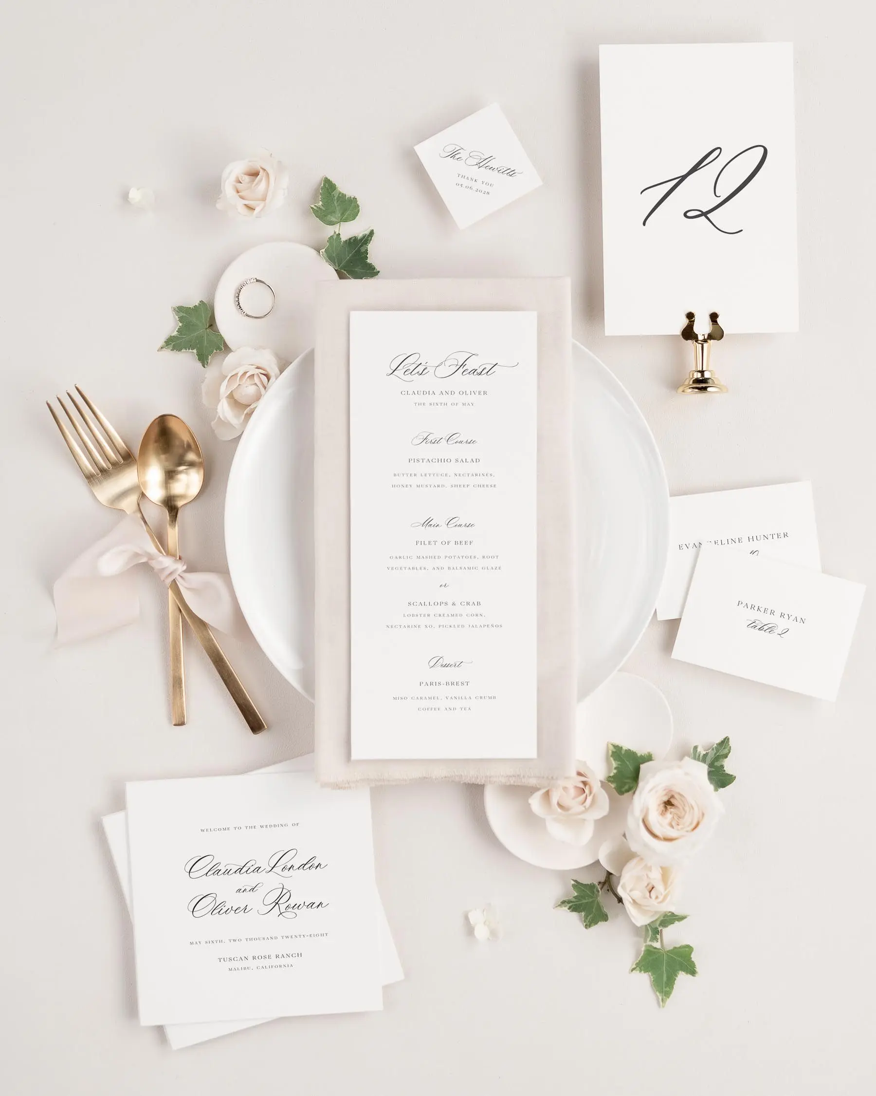Claudia Wedding Day Stationery Collection