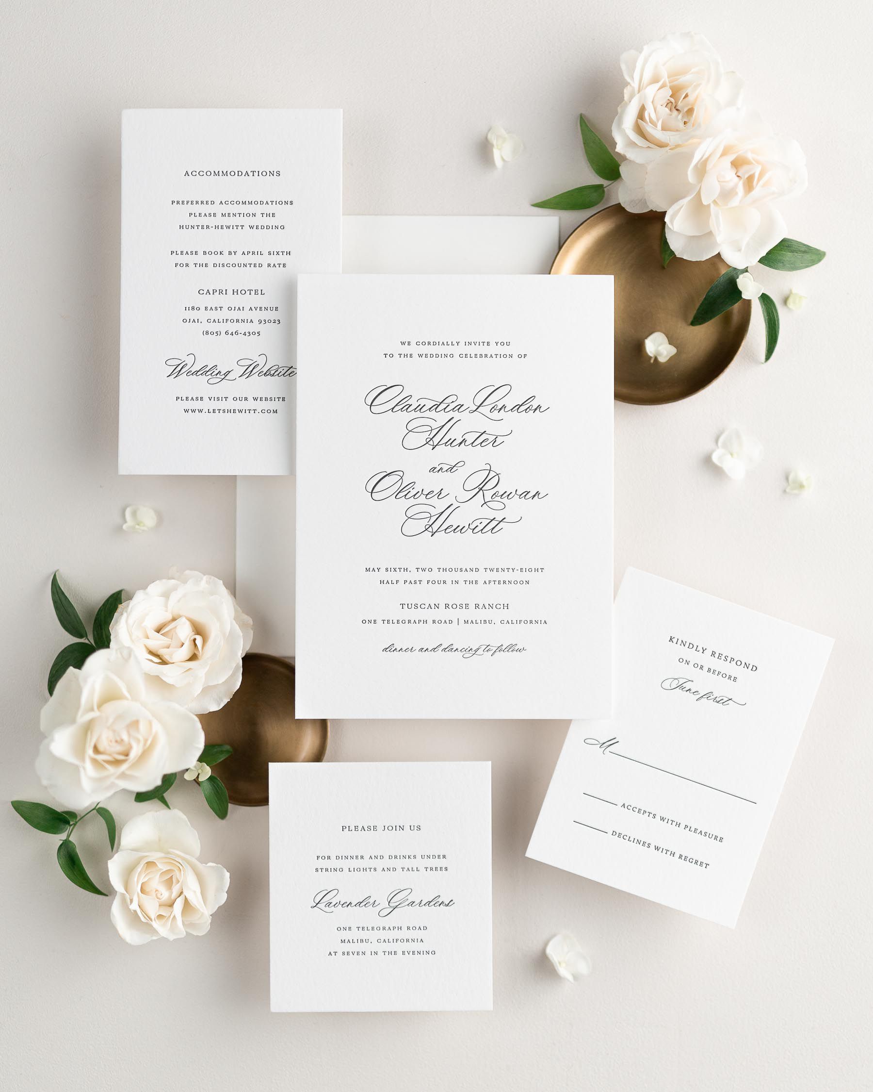 Claudia Letterpress Wedding Invitations