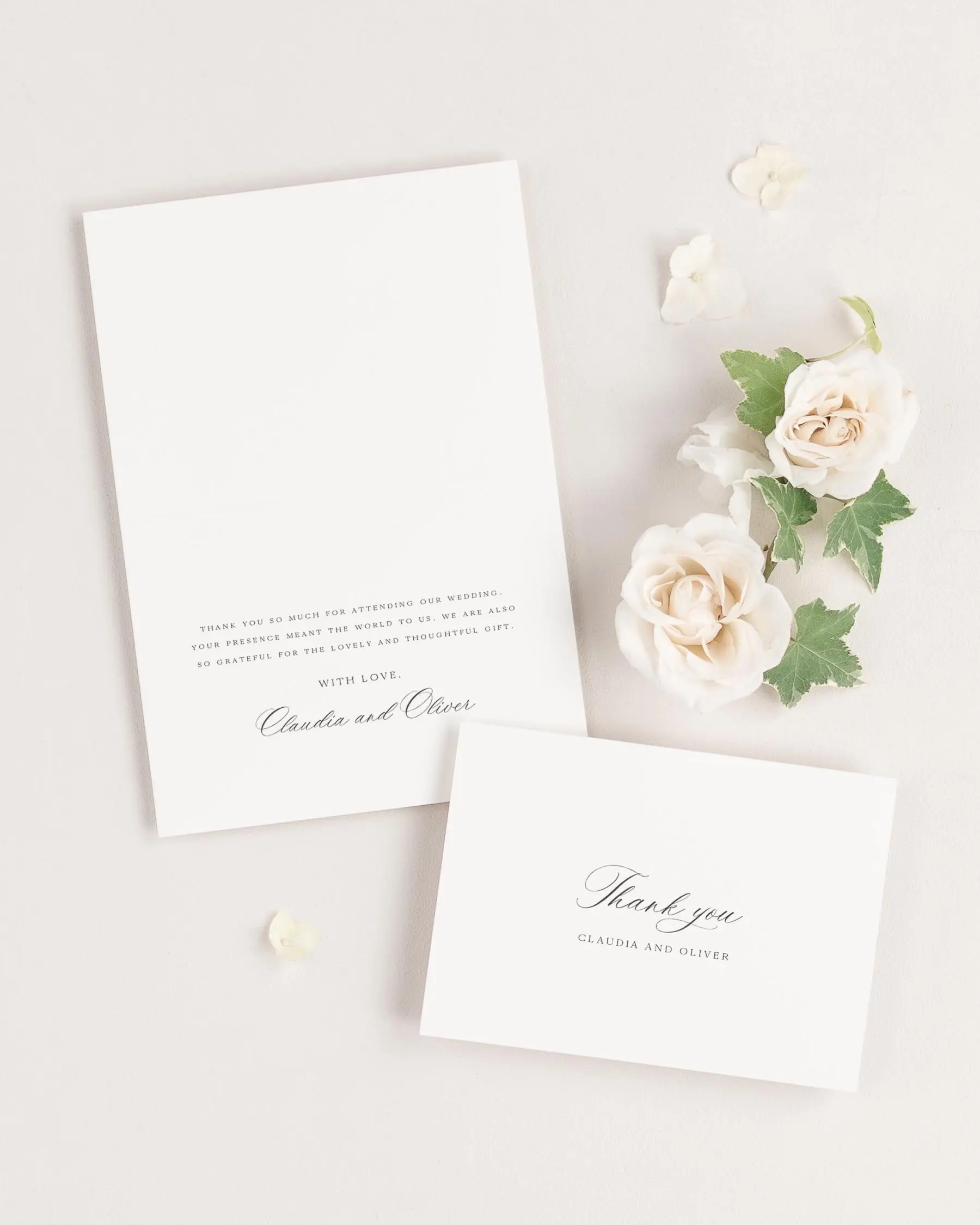 Claudia Thank You Cards with Printed Interior Message