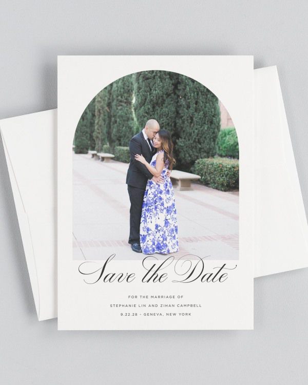 Delicate Elegance Photo Save the Date with Envelope