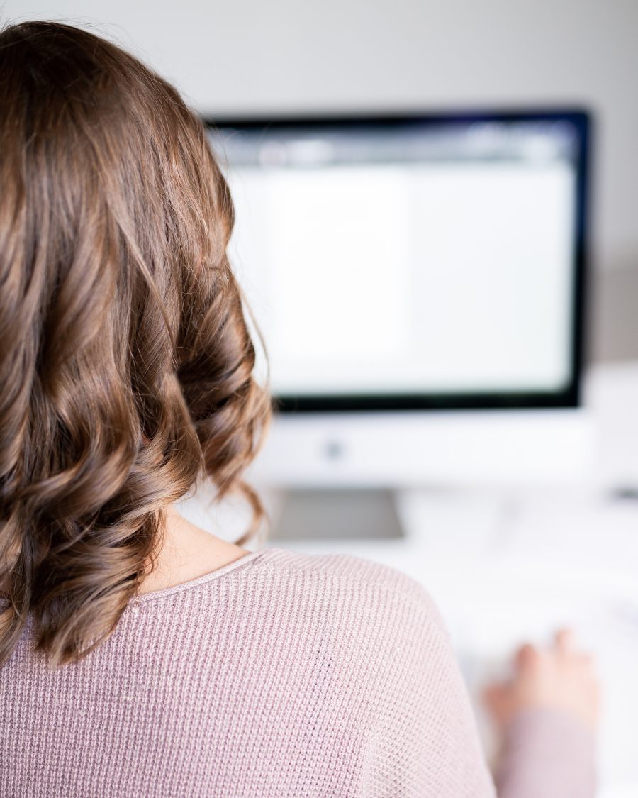 Designer looking at computer