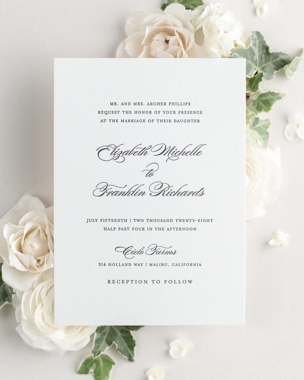 Elizabeth Letterpress Wedding Invitations