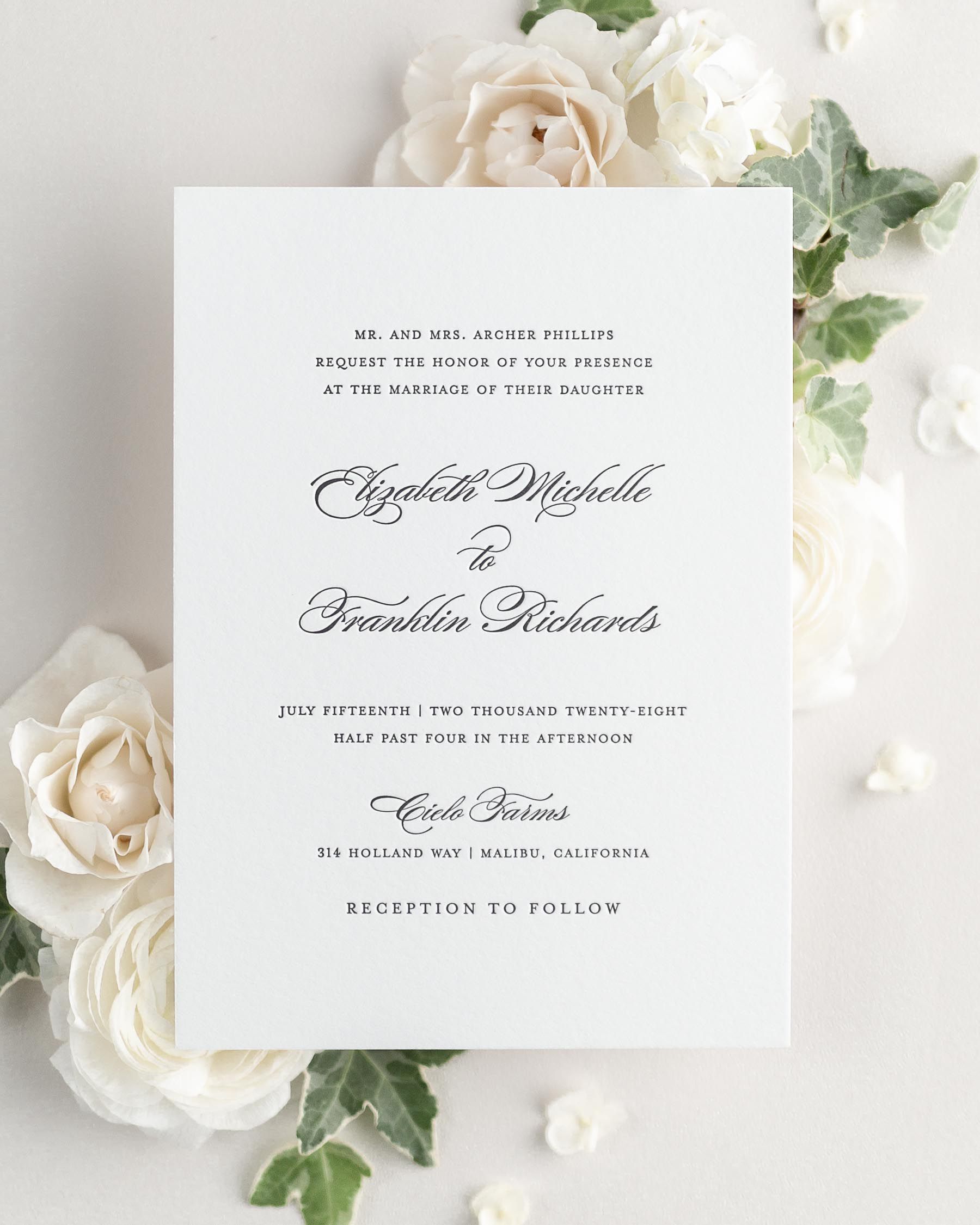 Elizabeth Letterpress Wedding Invitations