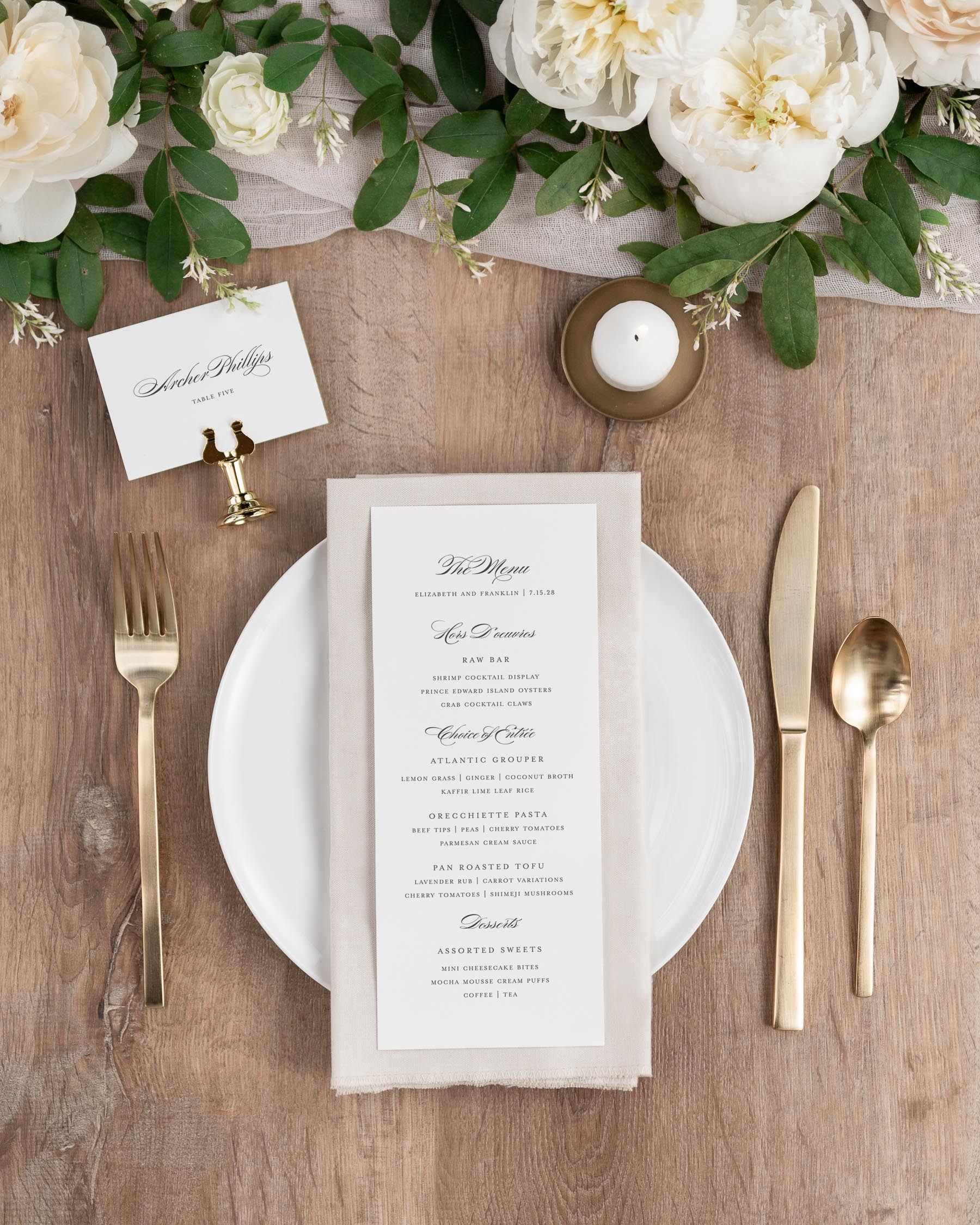 Elizabeth Place Cards