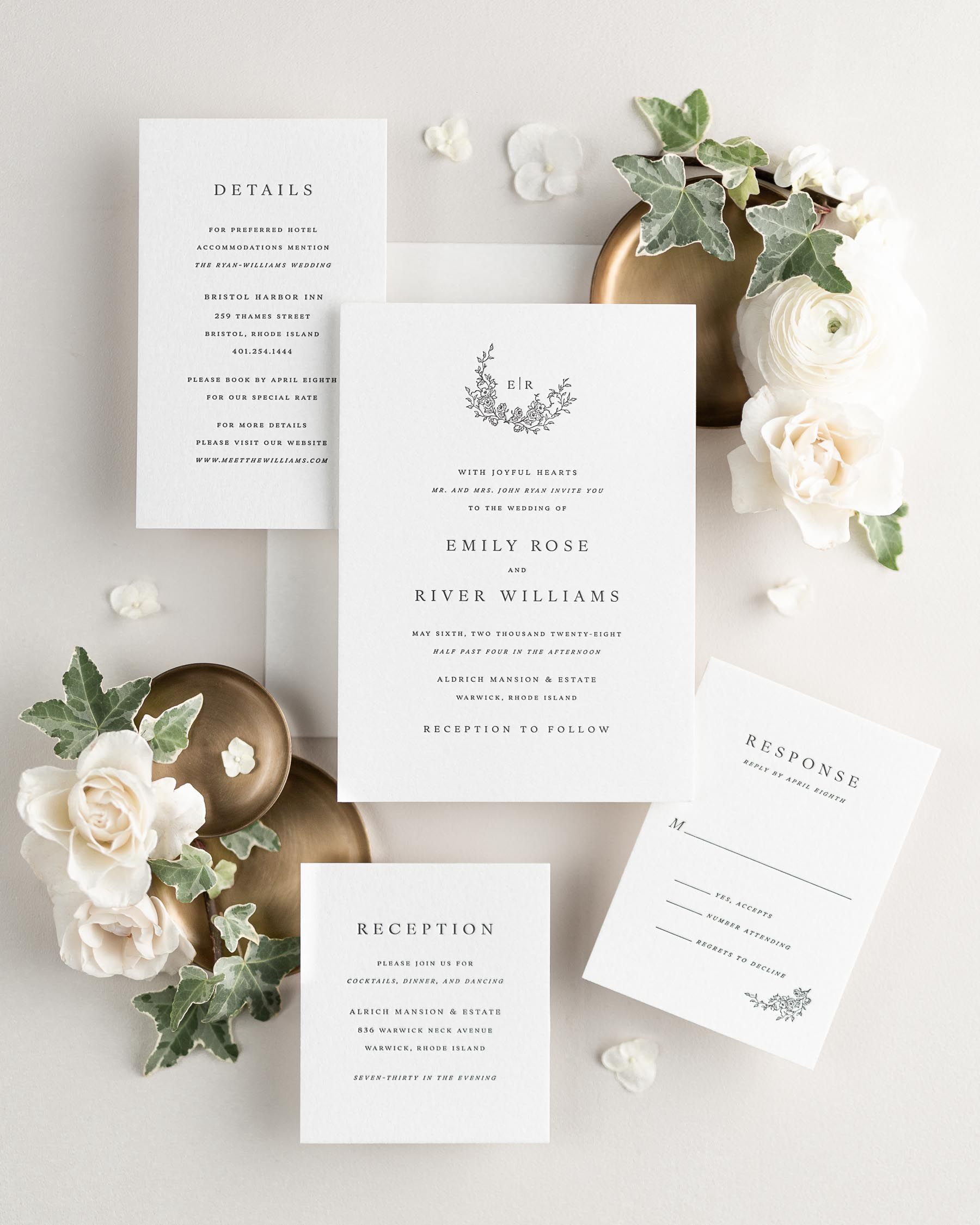 Emily Letterpress Wedding Invitations
