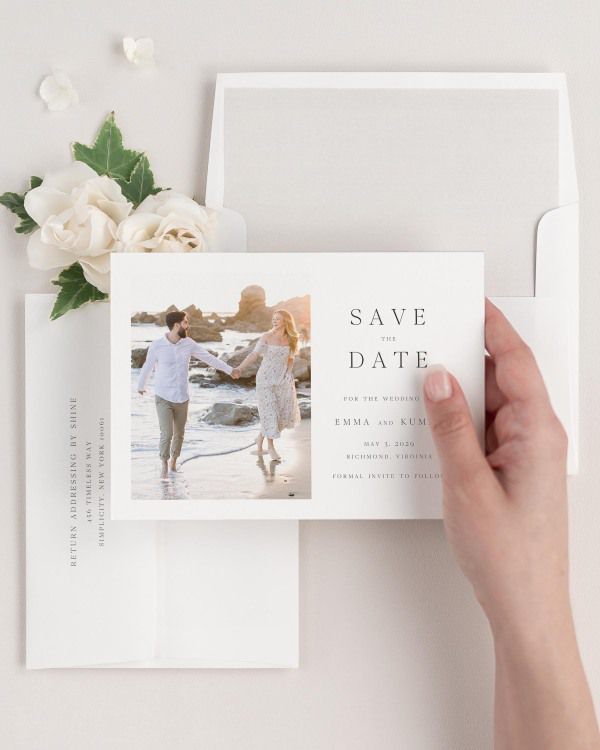 Emma Photo Save the Dates with Envelope Liner