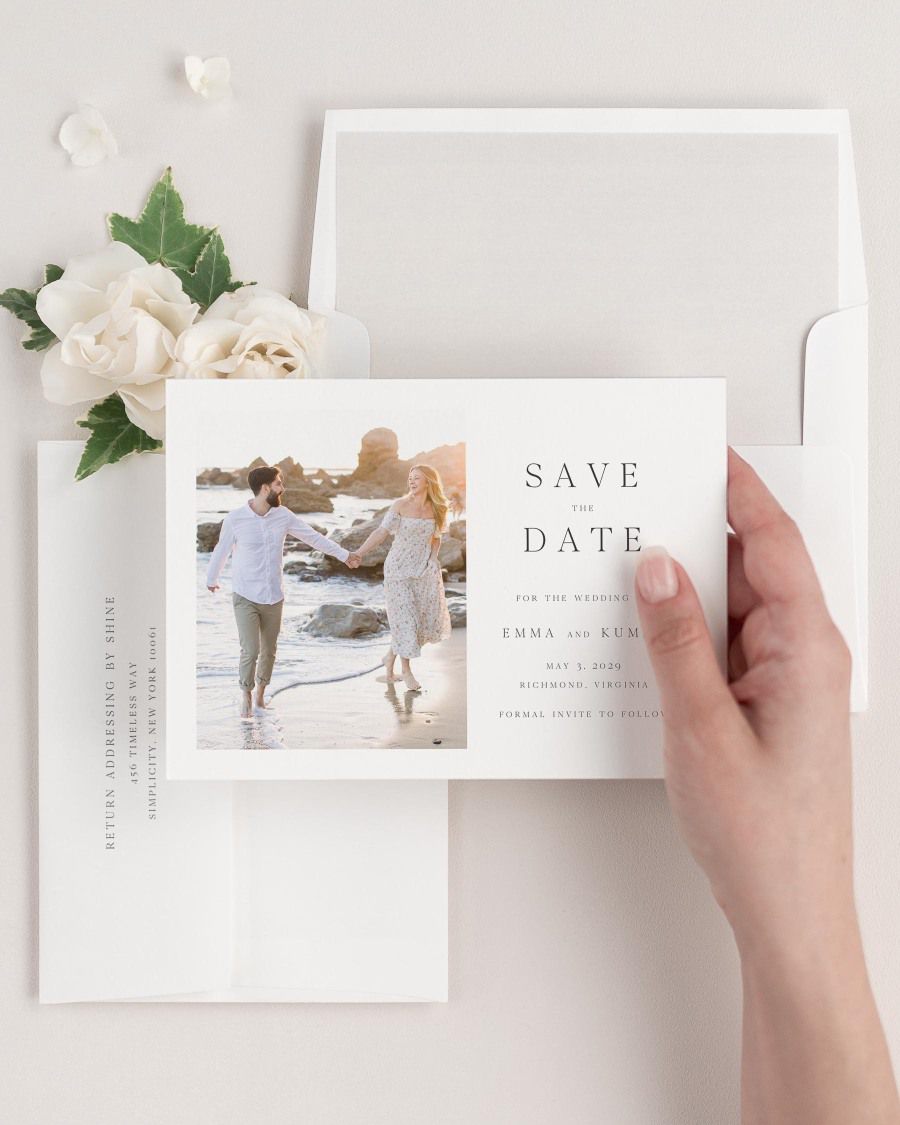 Emma Photo Save the Dates with Envelope Liner