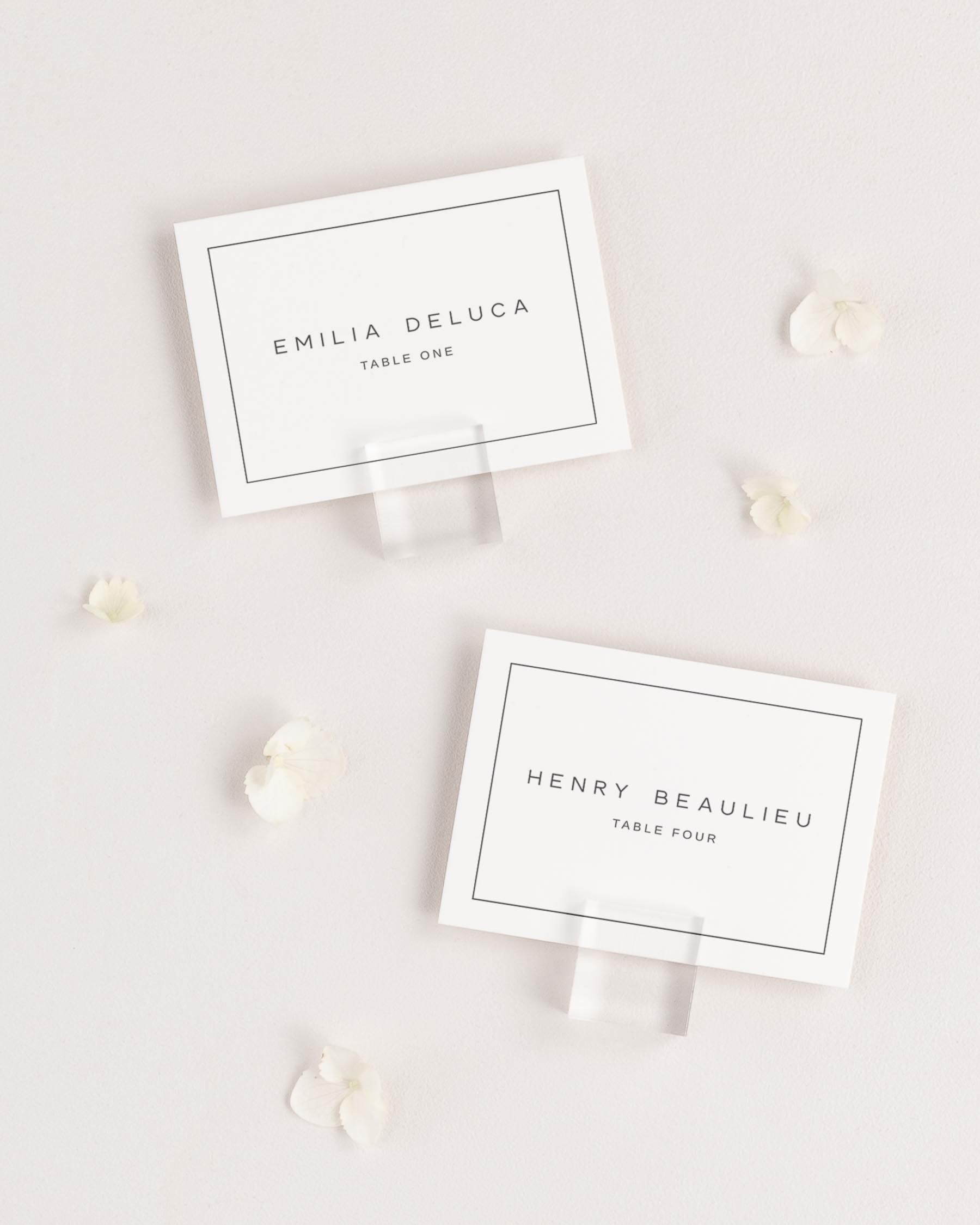 Place cards with border