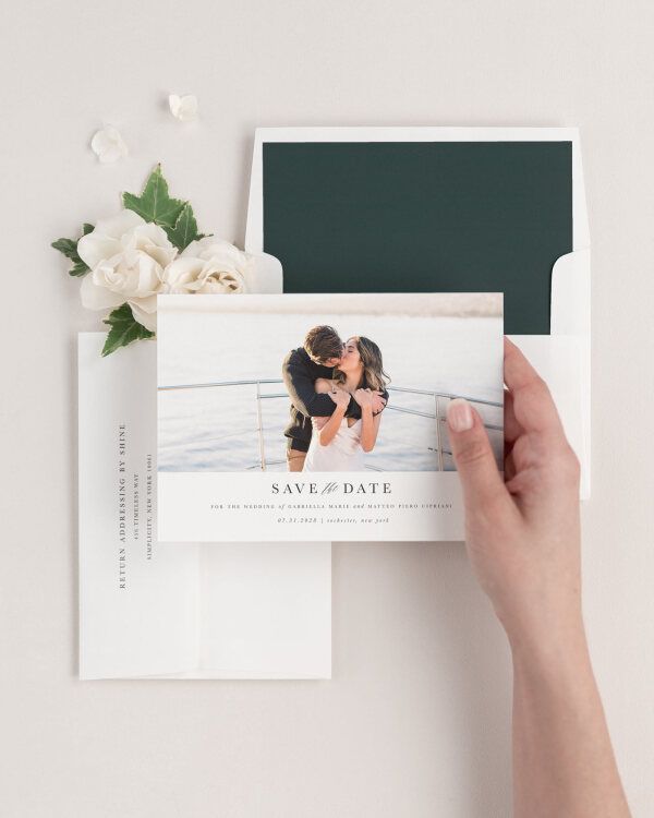 Gabriella Photo Save the Dates with Envelope Liner