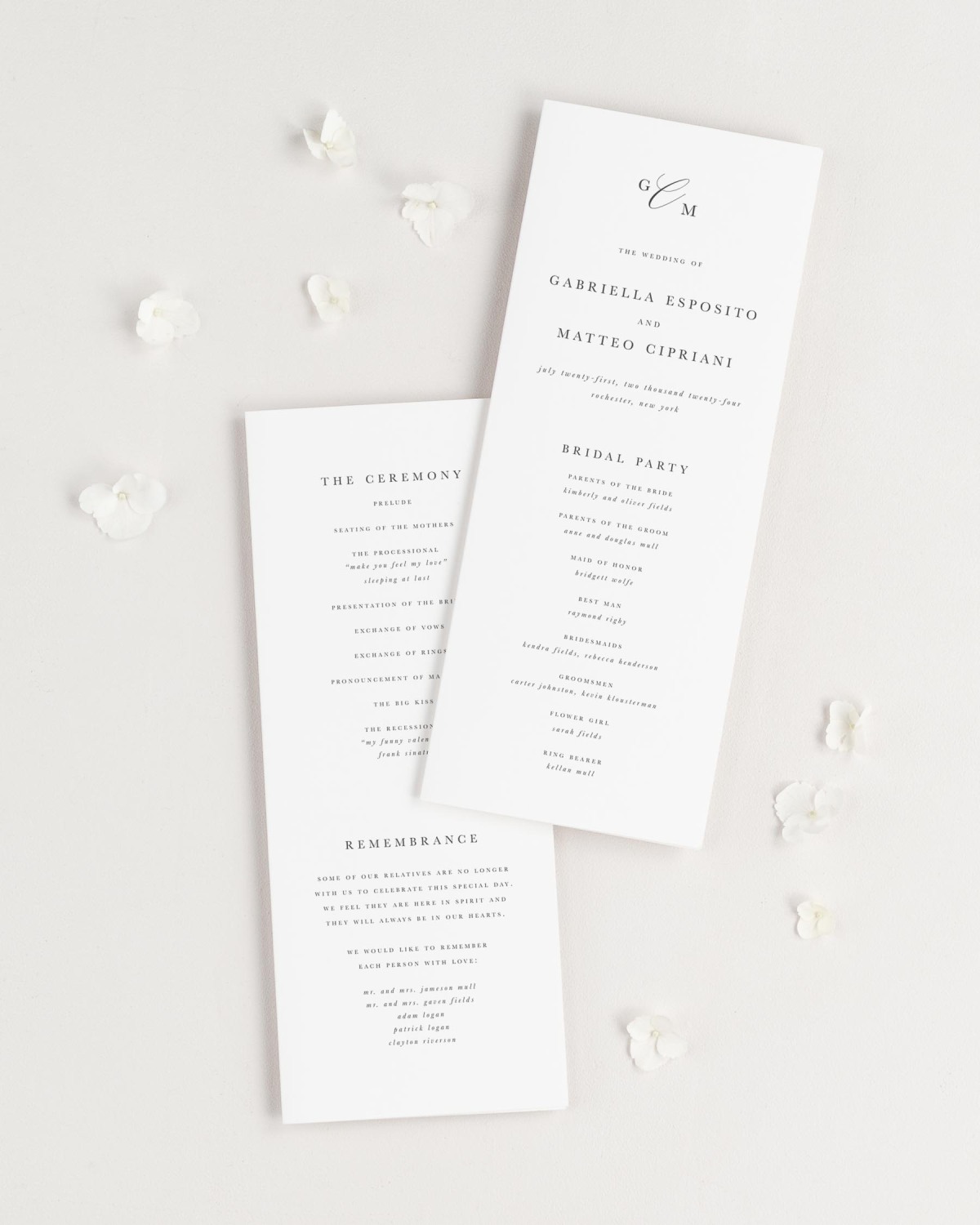 Gabriella Wedding Programs Shine Wedding Invitations