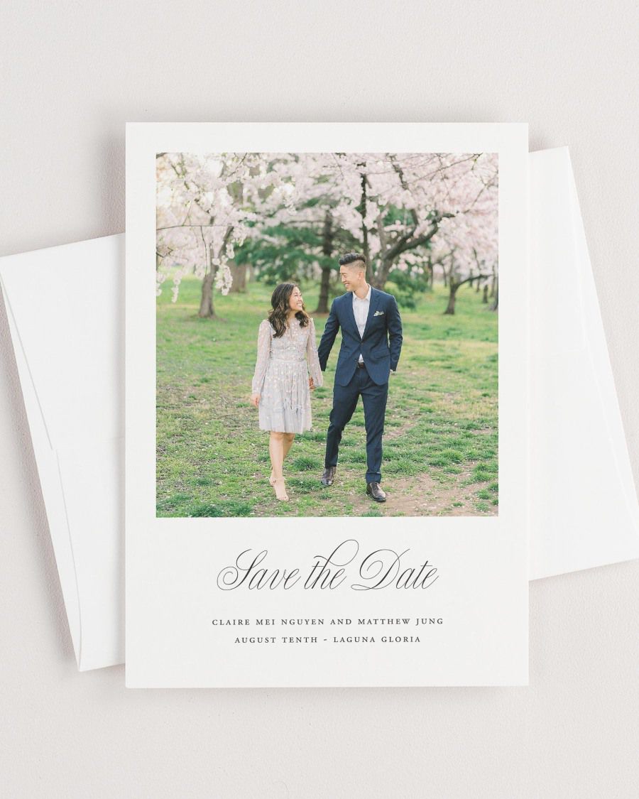 Garden Elegance Photo Save the Date with Envelope