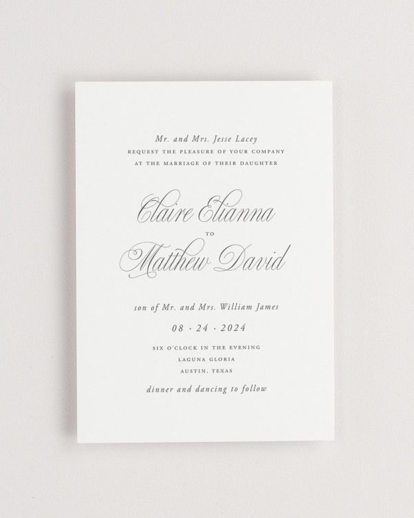 Simple close-up of Garden Elegance invitation.