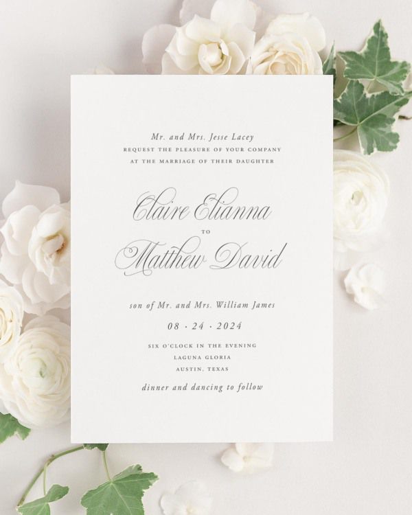 Garden Elegance wedding invitation framed with dreamy florals.
