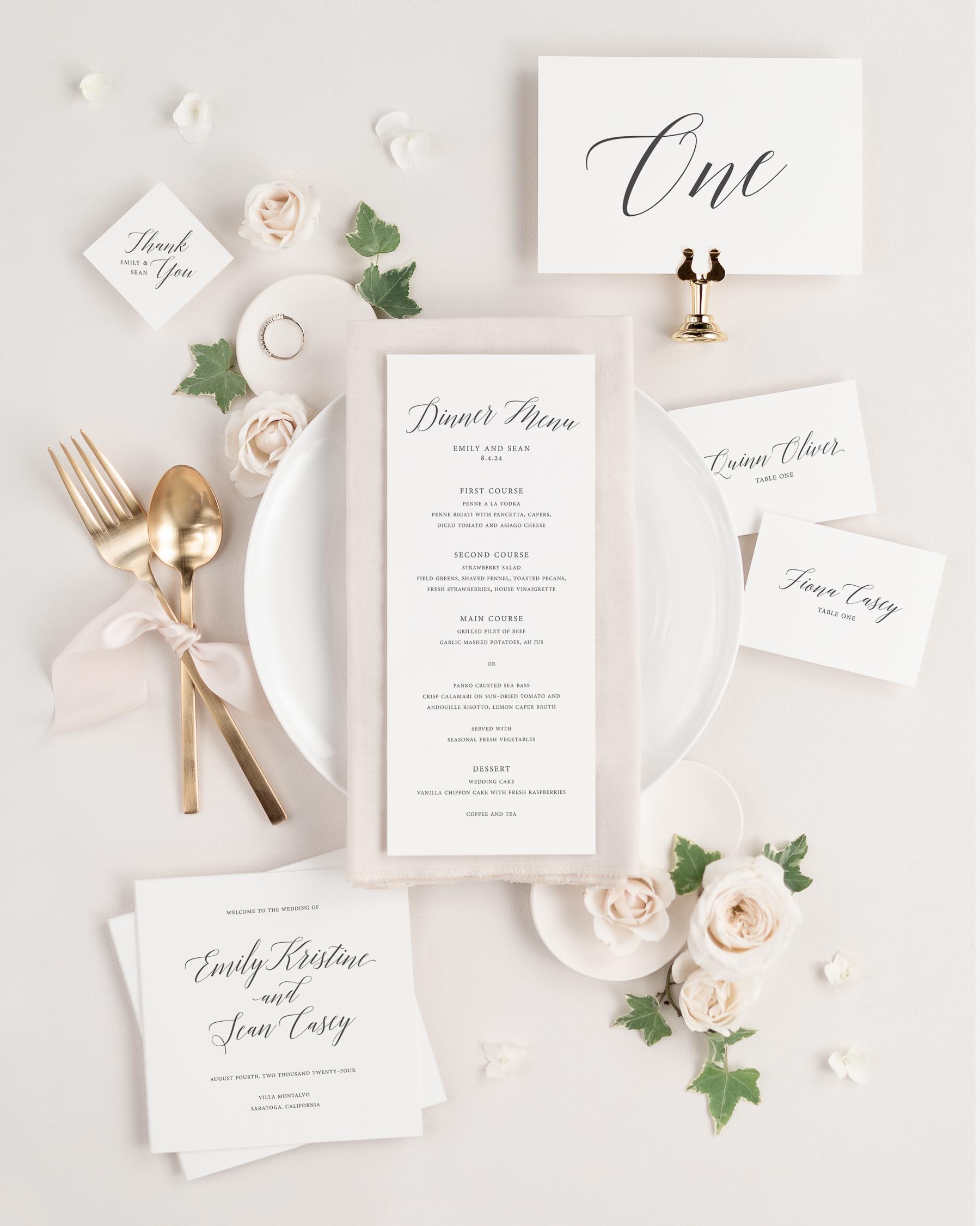 Multiple accessories matching our Garden Romance design