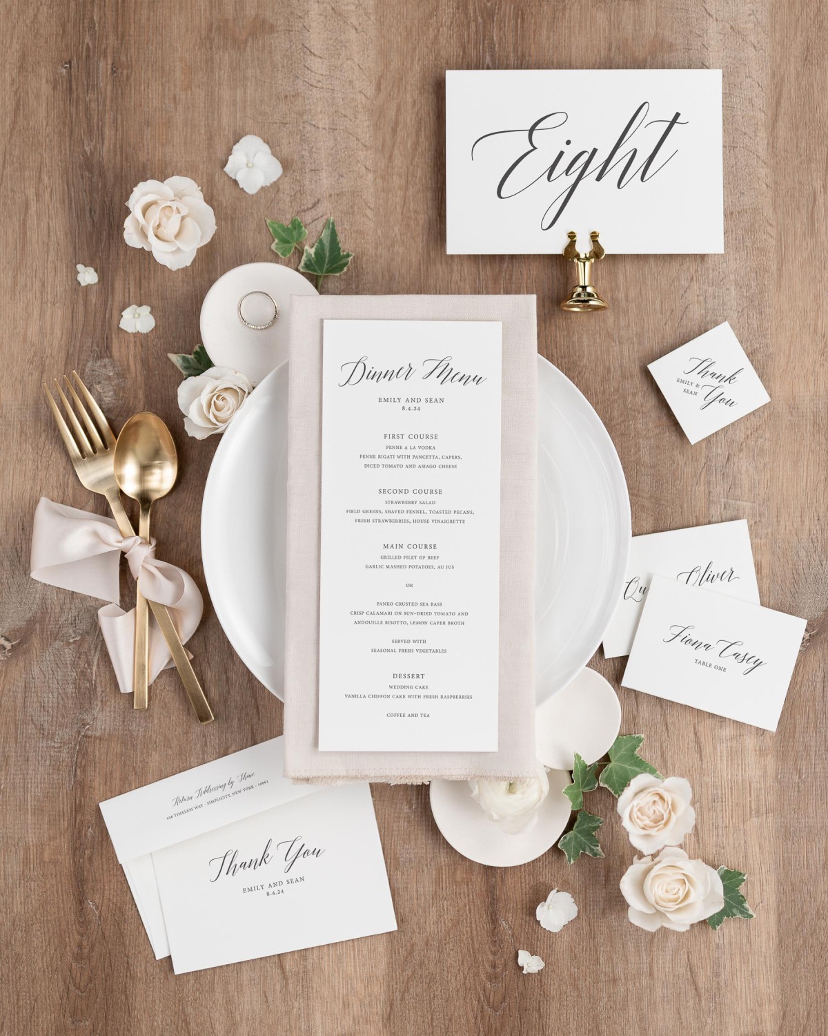 Multiple accessories matching our Garden Romance design