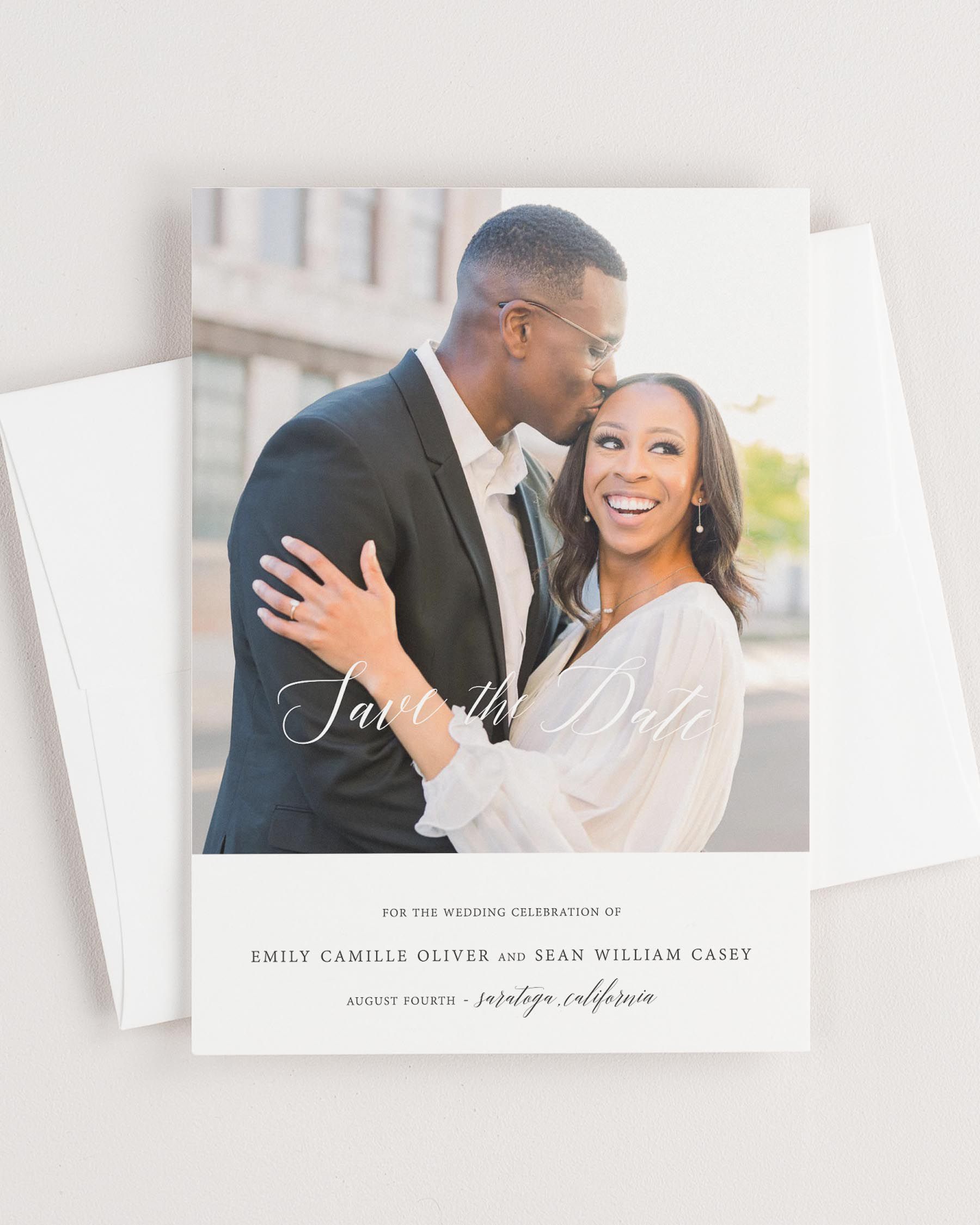 Garden Romance Photo Save the Date with Envelope