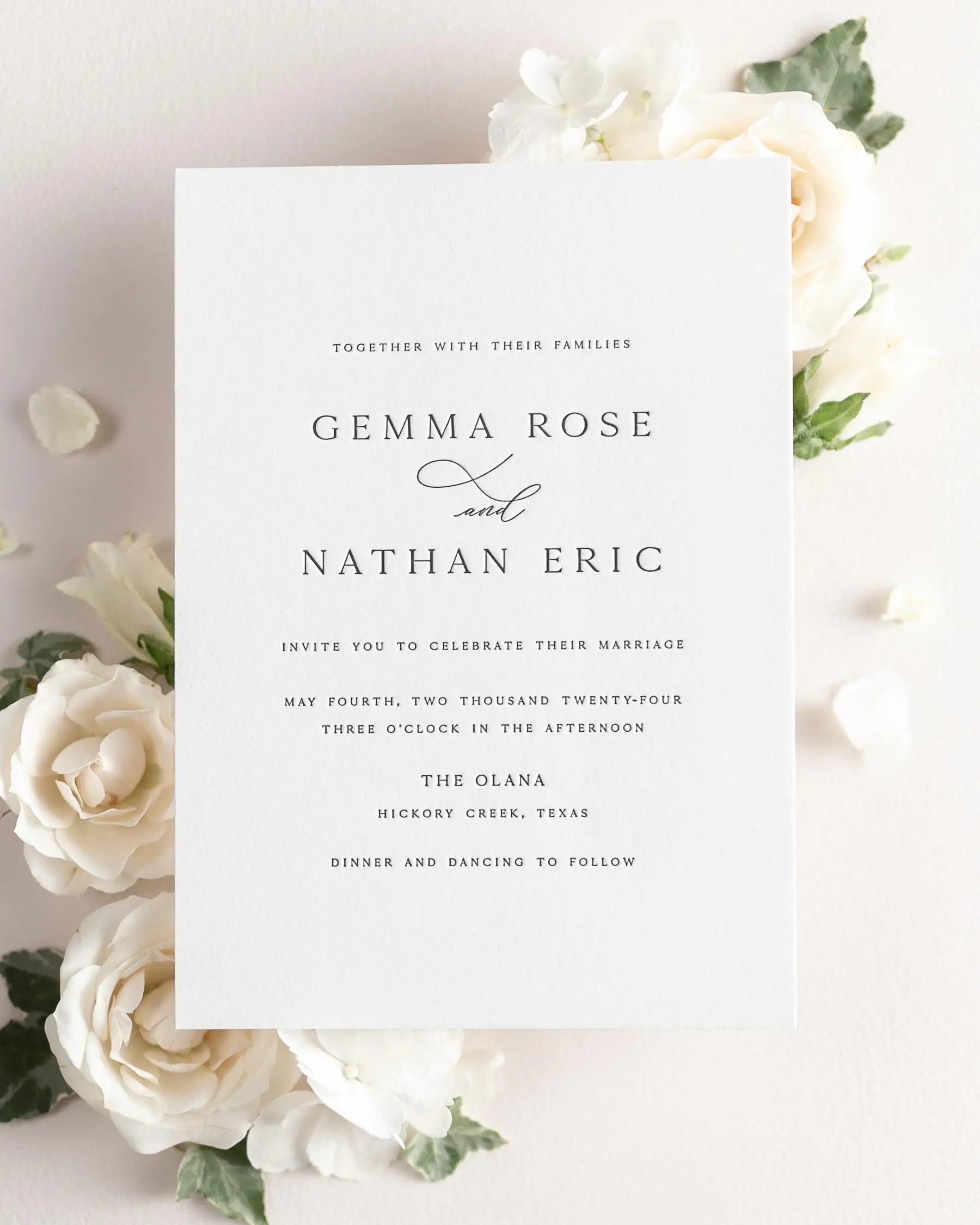 Gemma Letterpress Wedding Invitation