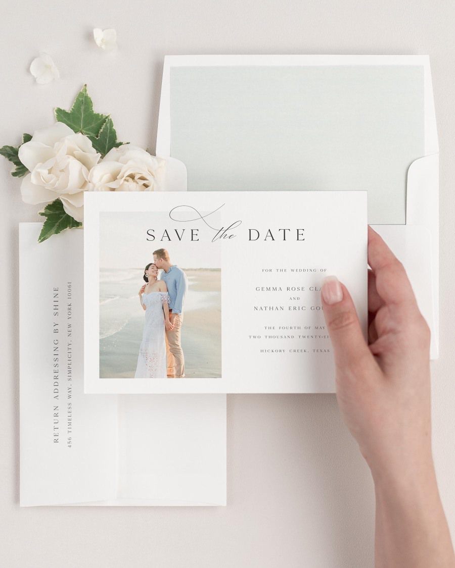 Gemma Photo Save the Dates with Envelope Liner