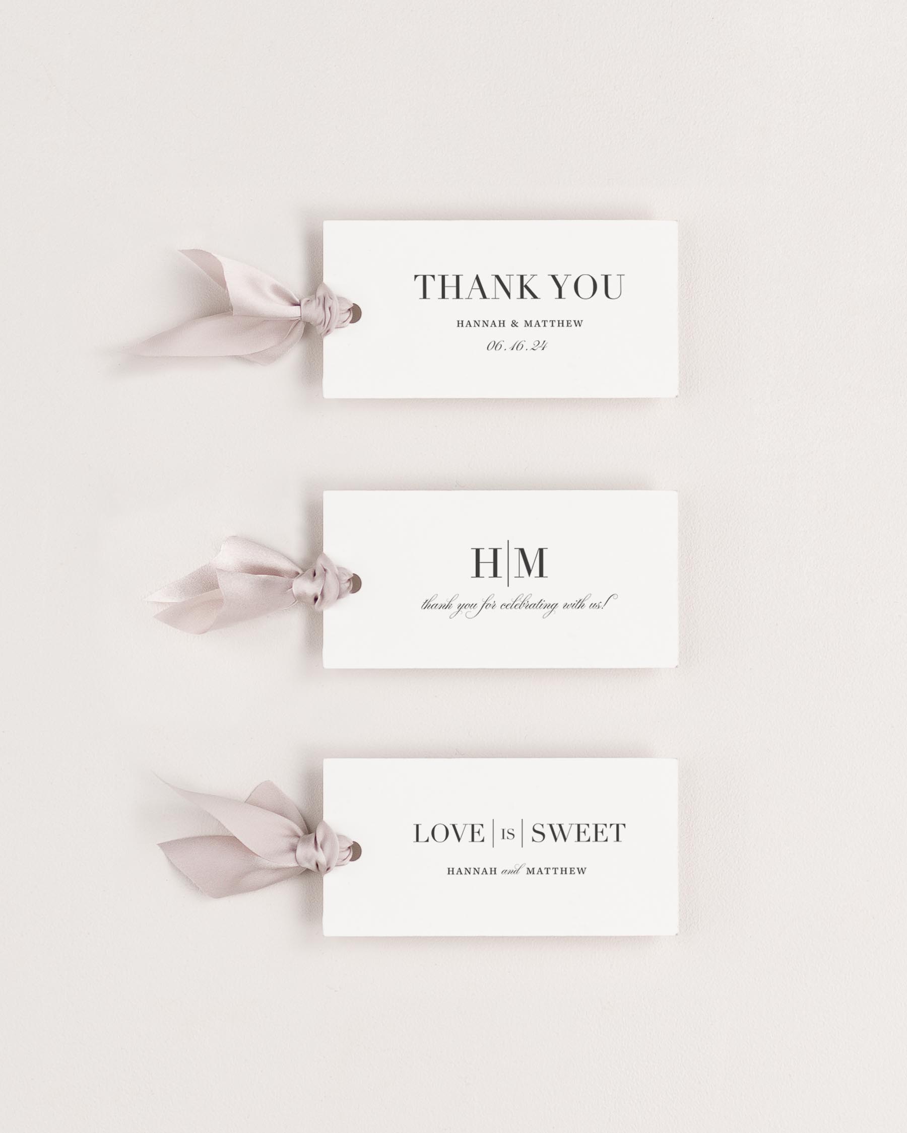Glam Monogram Favor Tags
