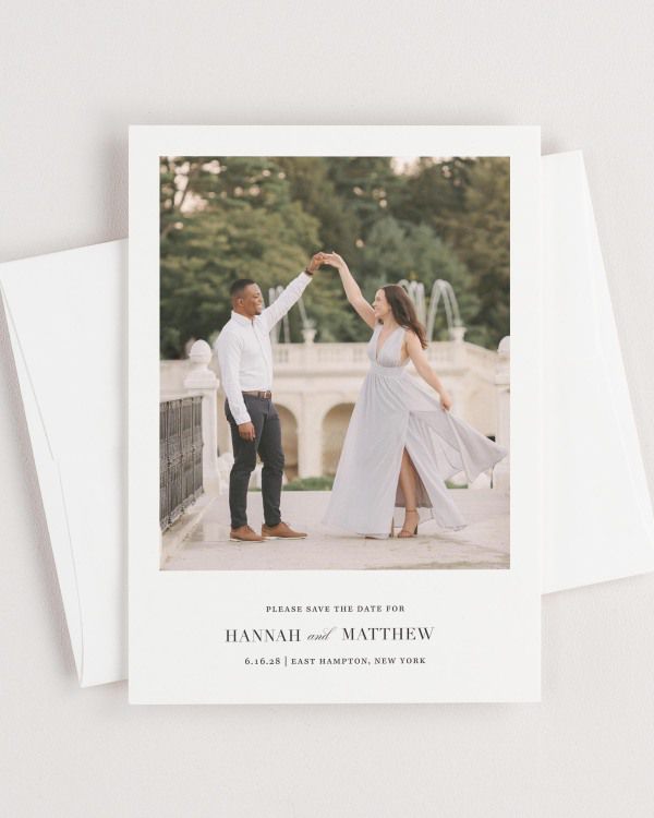 Glam Monogram Photo Save the Date with Envelope