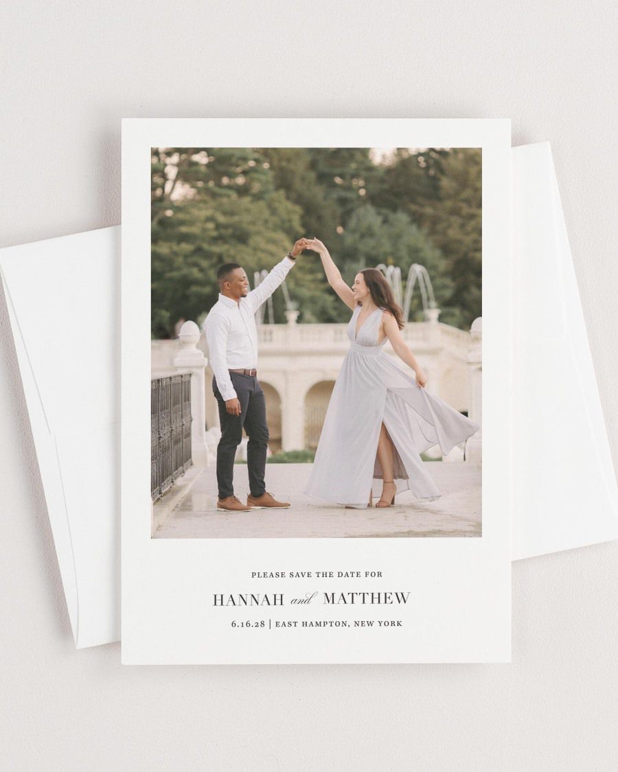 Glam Monogram Photo Save the Date with Envelope