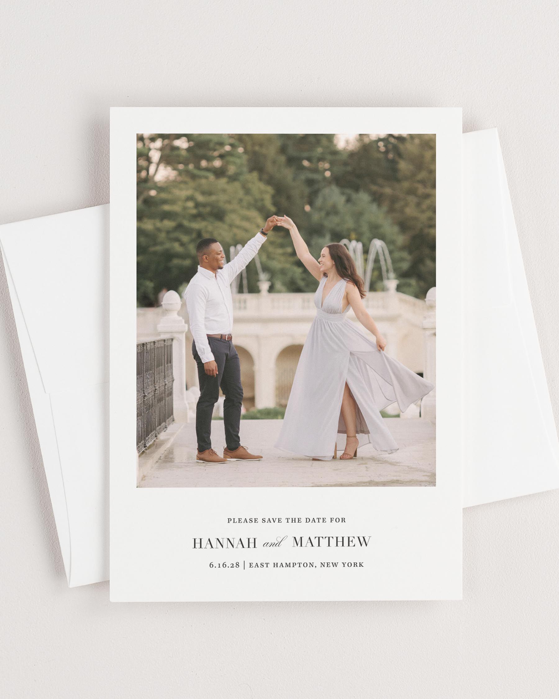 Glam Monogram Photo Save the Date with Envelope