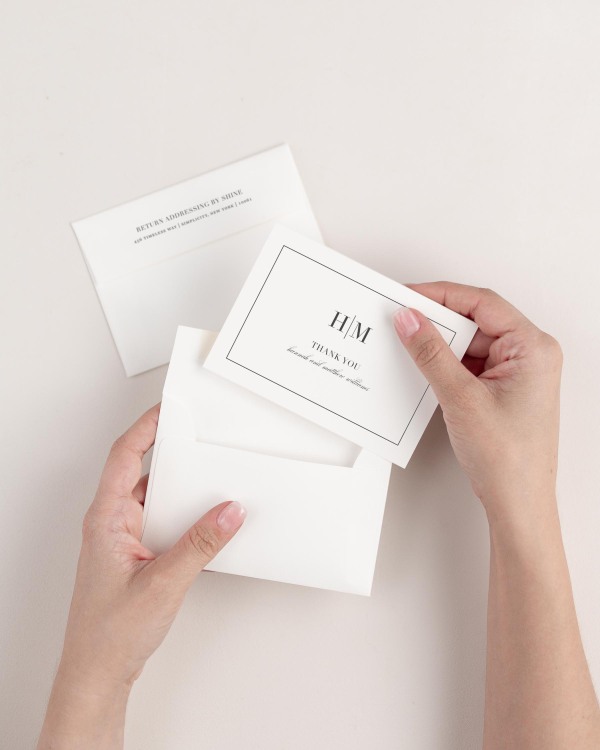 Glam Monogram Thank You Cards