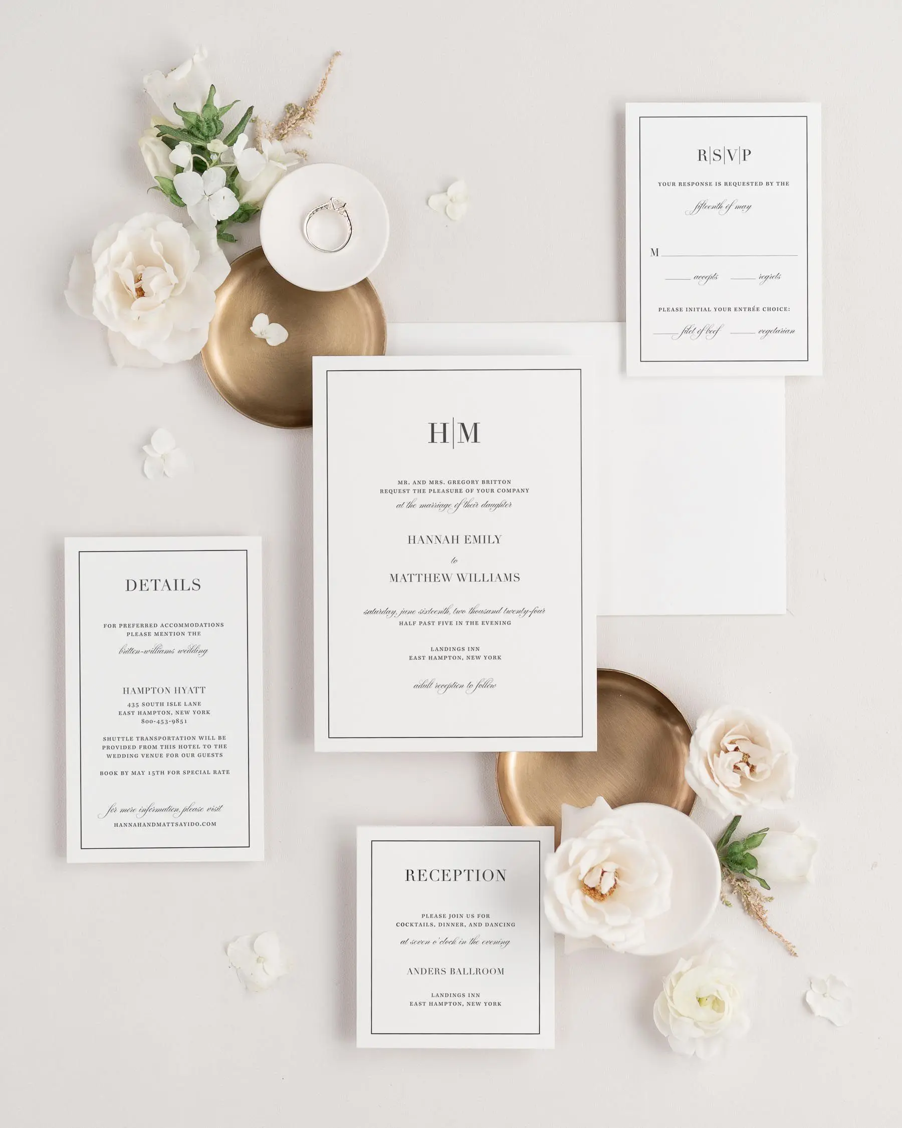 Glam Monogram Wedding Invitation Suite