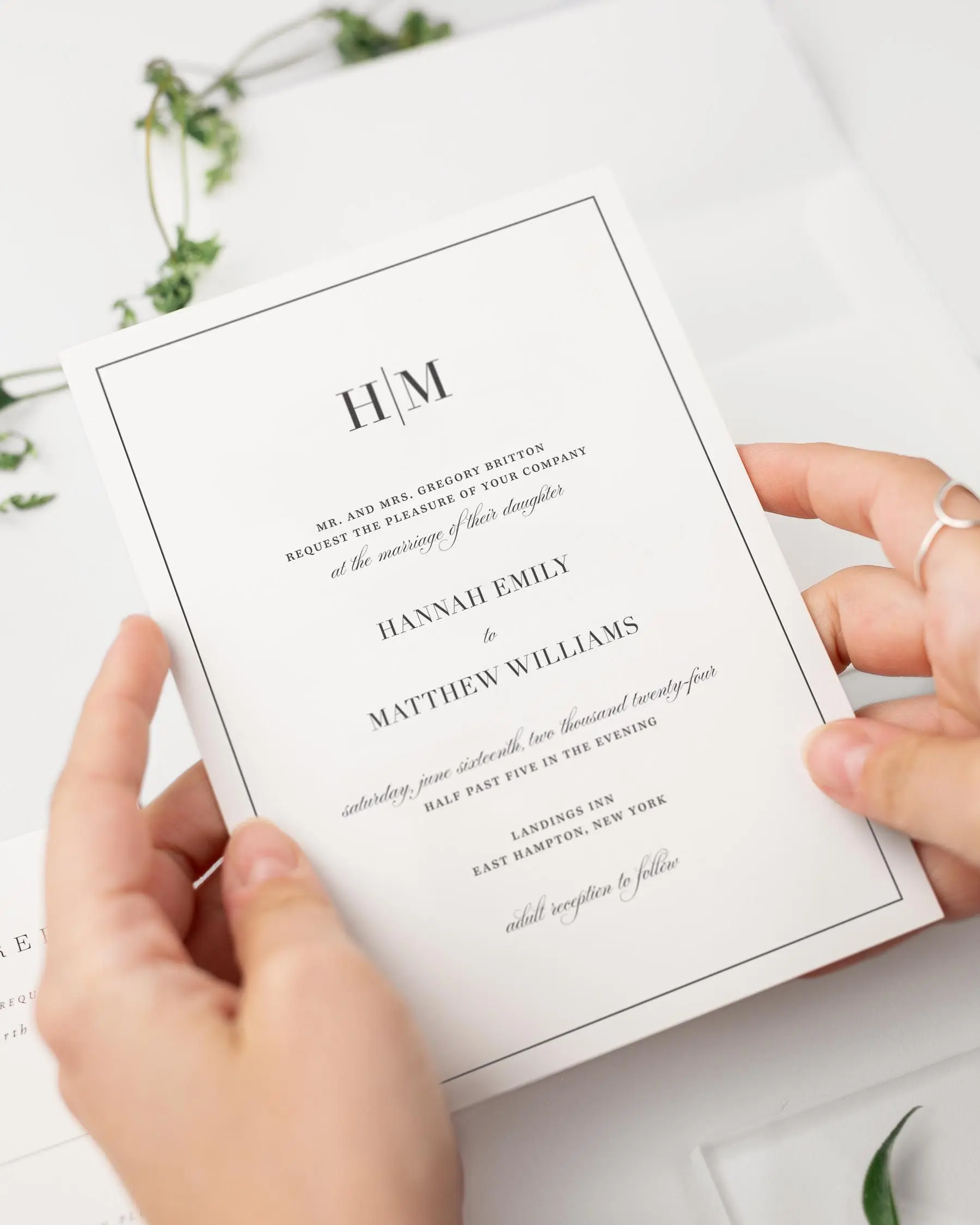 Glam Monogram Wedding Invitations