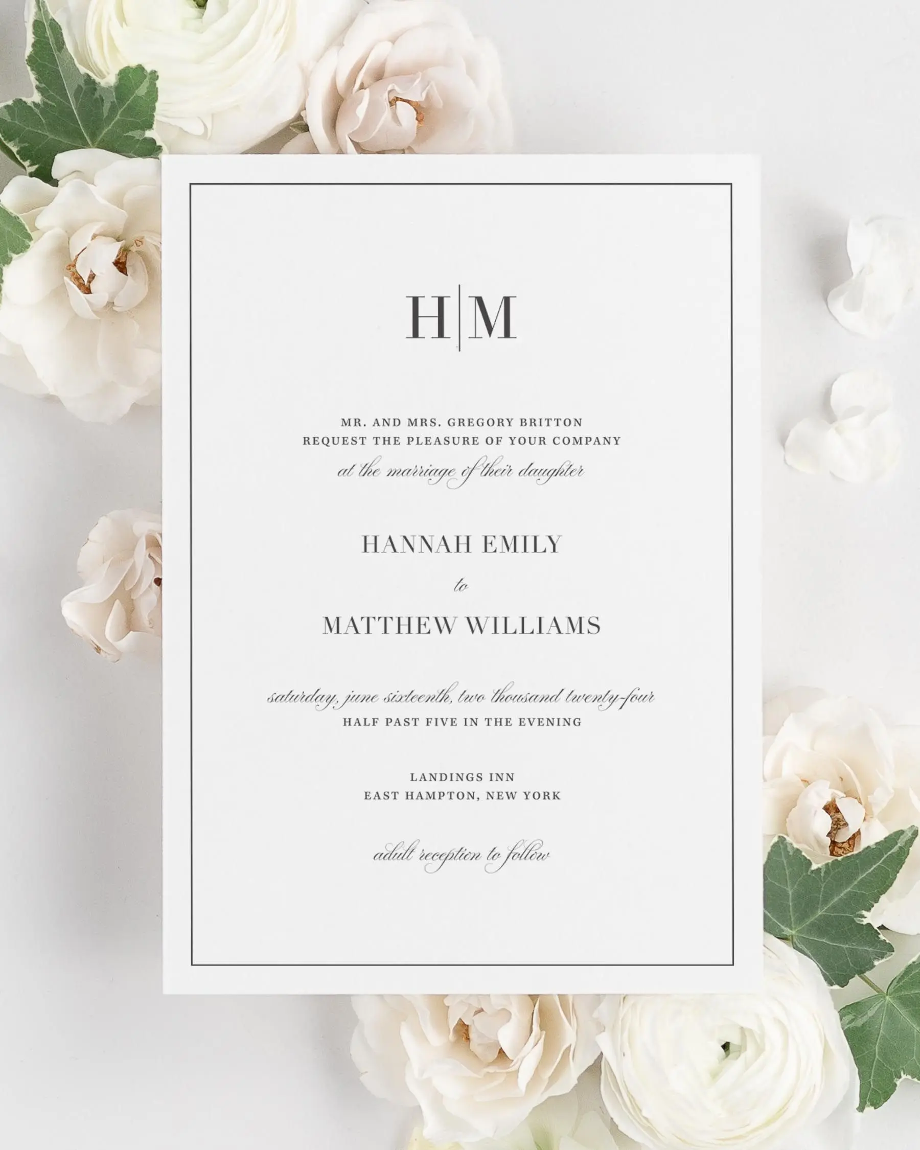 Glam Monogram Wedding Invitations
