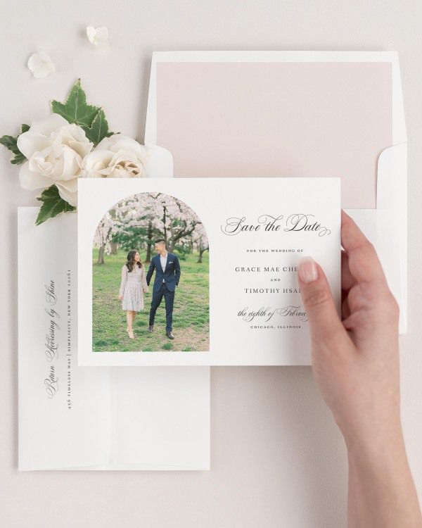 Grace Photo Save the Dates with Envelope Liner